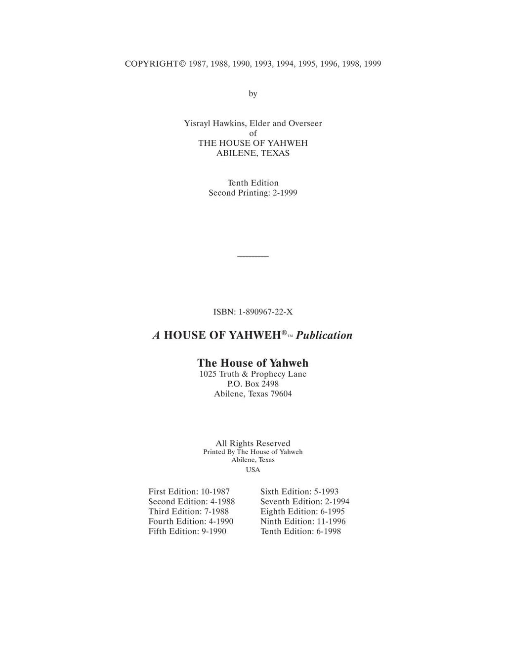 Publication and edition details page for The Book of Yahweh Holy Scriptures PDF