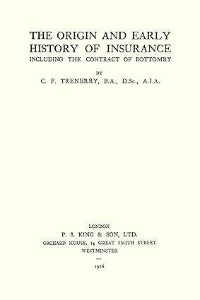 The Origin and Early History of Insurance ⚡ Instant Digital Download — After purchase, your PDF is available immediately in your order confirmation and via the Shop app. No waiting, no shipping.