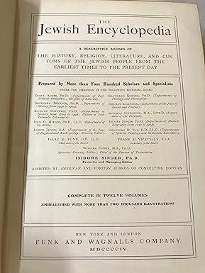 1907 Jewish Encyclopedia: A Descriptive Record of the History, Religion, Literature, and Customs ⚡ Instant Digital Download