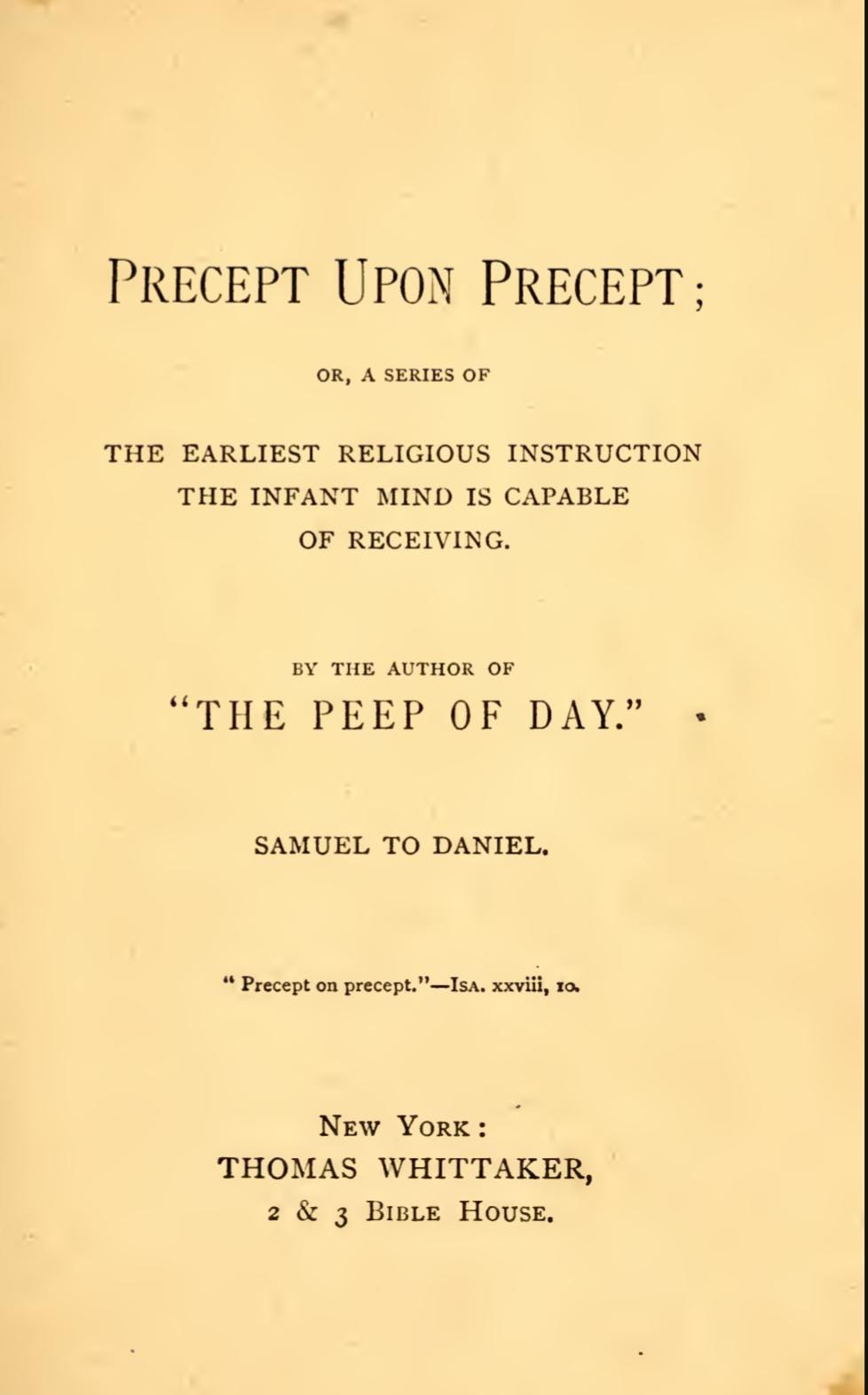 Precept upon precept A biblical study