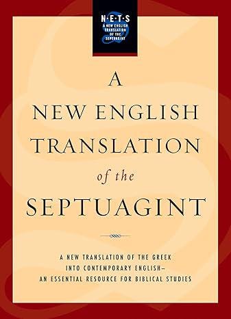A New English Translation of the Septuagint 1st Edition