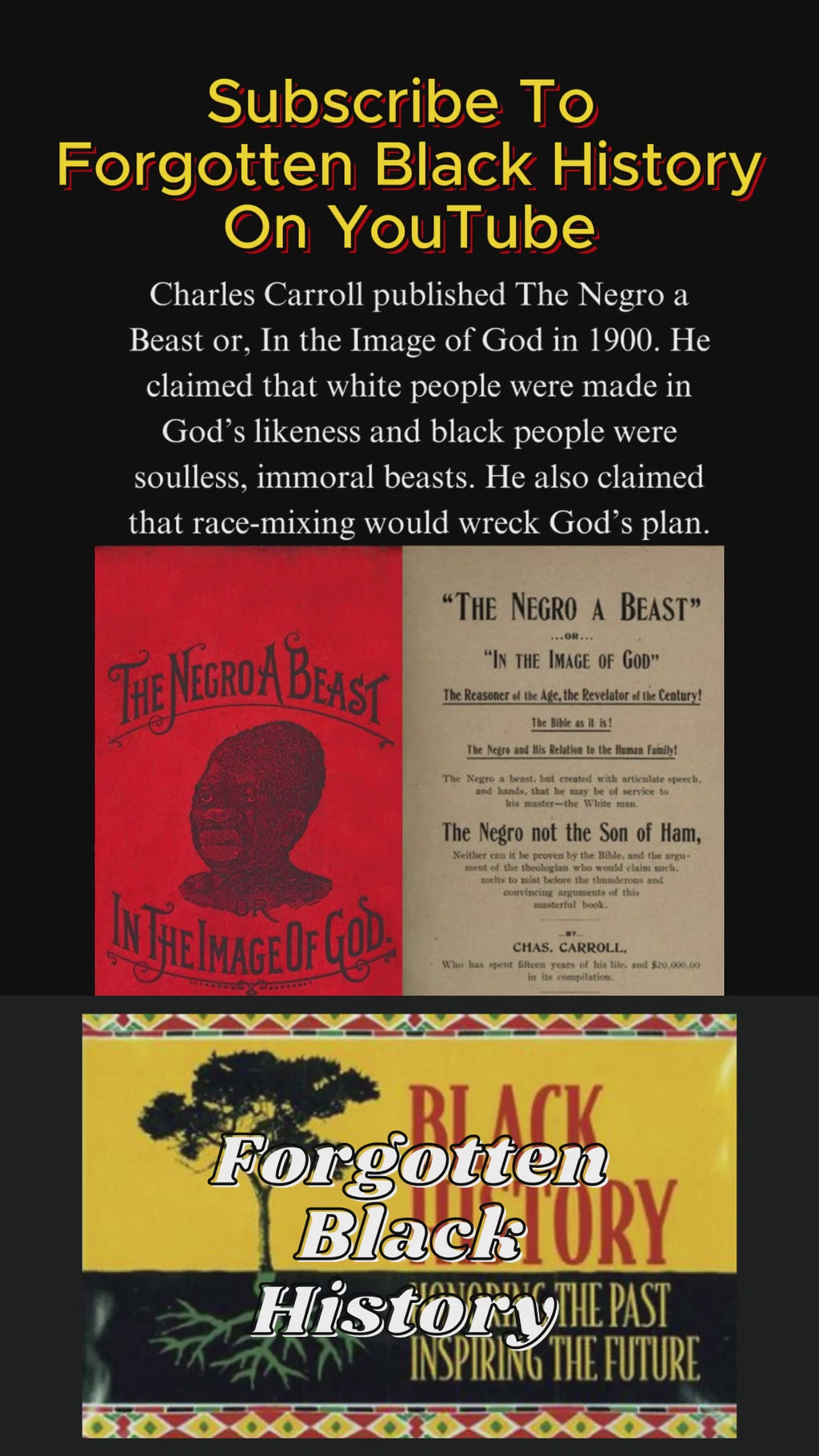 The Negro a Beast: In the Image of God by Charles Carroll (1900)