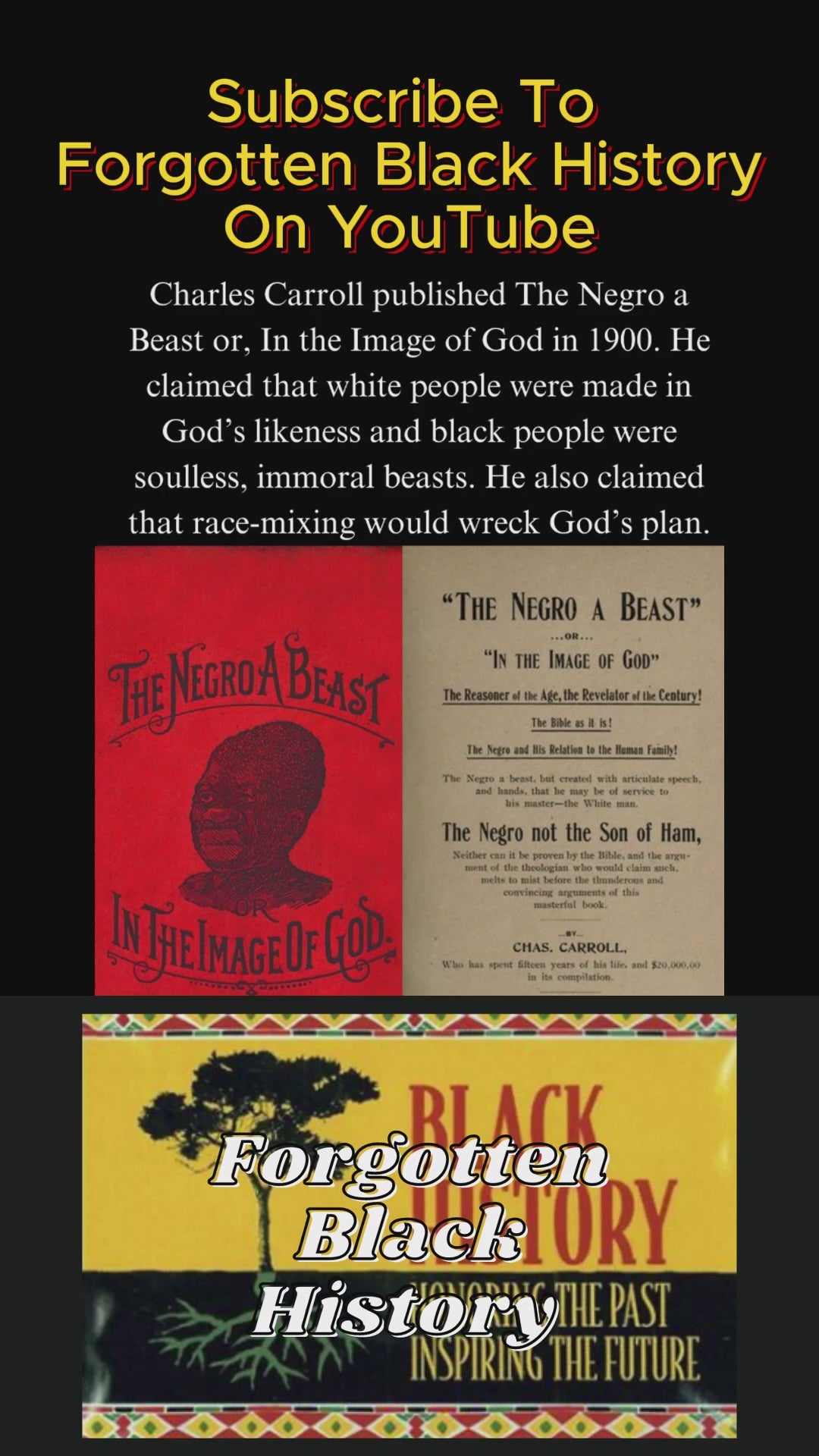 The Negro a Beast: In the Image of God by Charles Carroll (1900)